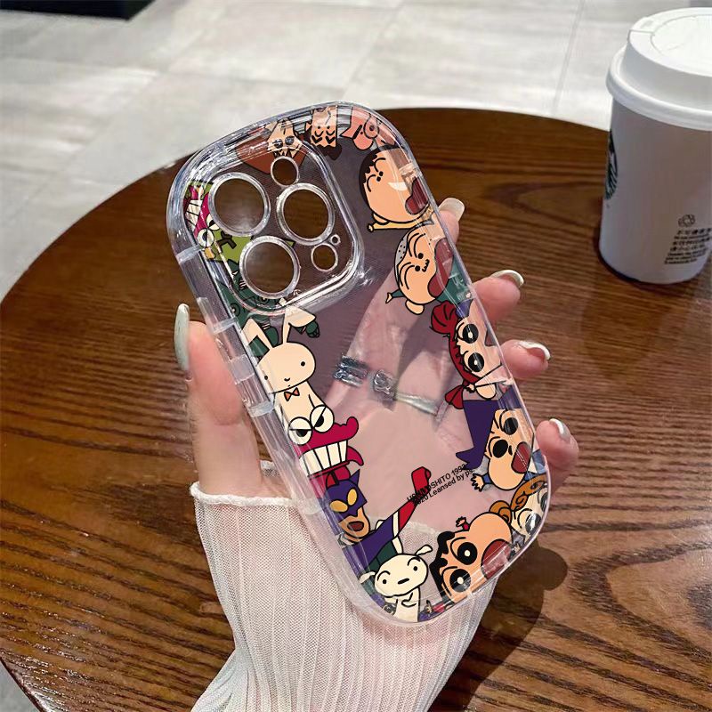 ✅Ốp Điện Thoại Dẻo Trong Suốt Họa Tiết Hoạt Hình Cậu Bé Bút Chì Cho Iphone14Xr 7138ppromax 12 11