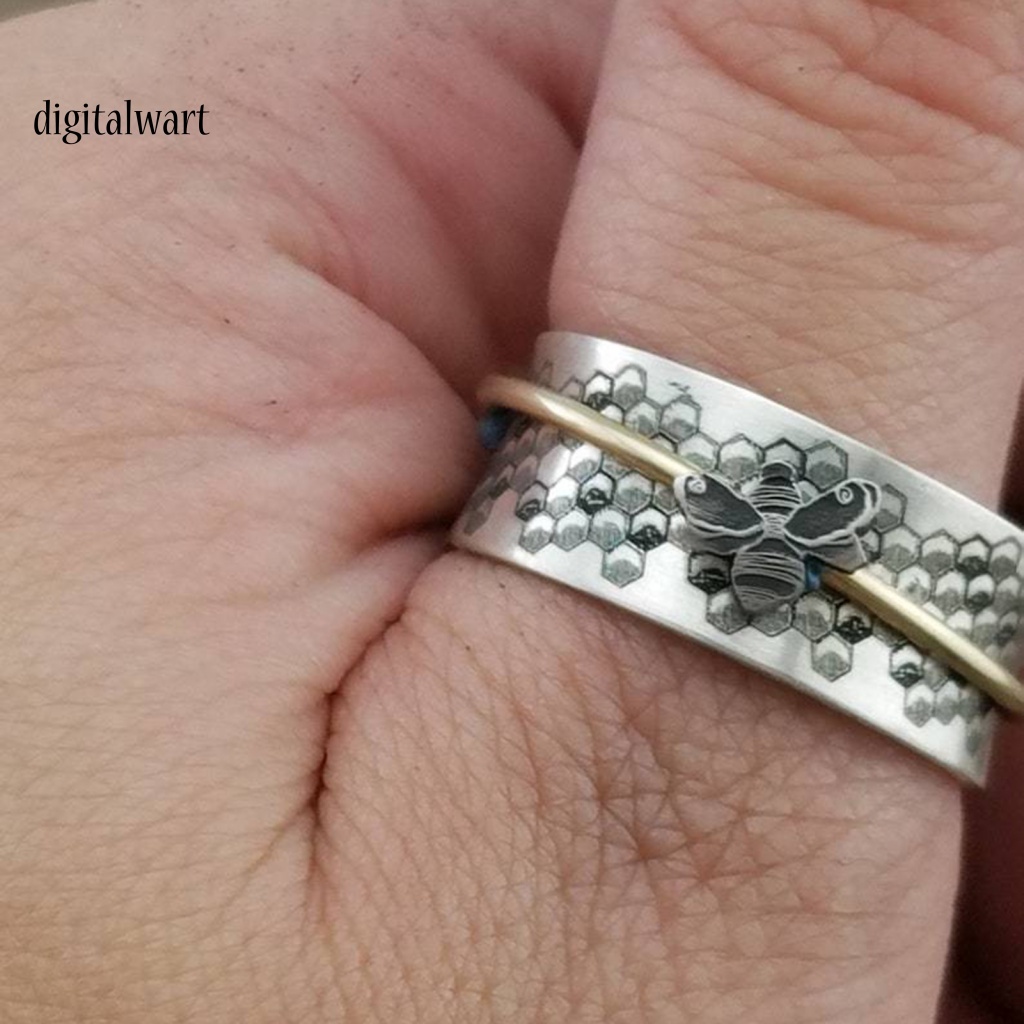 Kỹ Thuật Số| Nhẫn Xoay Không Gây Dị Ứng Chạm Khắc Hoa Văn Độc Đáo Thích Hợp Mặc Hàng Ngày