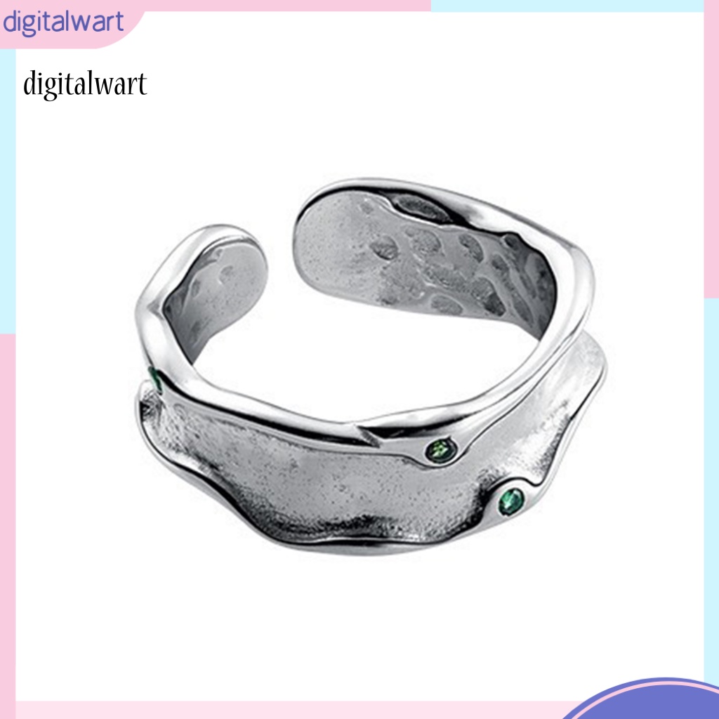 Kỹ Thuật Số| Nhẫn Hở Đính Đá Zirconia Màu Xanh Lá Cây Tùy Chỉnh Thời Trang Dự Tiệc Cho Nữ