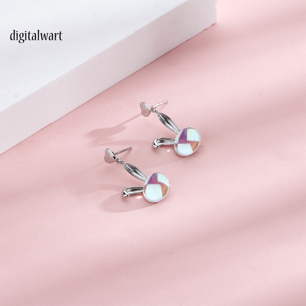 Kỹ Thuật Số| 1 Khuyên Tai Dạng Hạt Mặt Trăng / Trái Tim / Đá Mặt Trăng Nhân Tạo Bằng Đồng Nhẹ Chống Rỉ Sét Treo