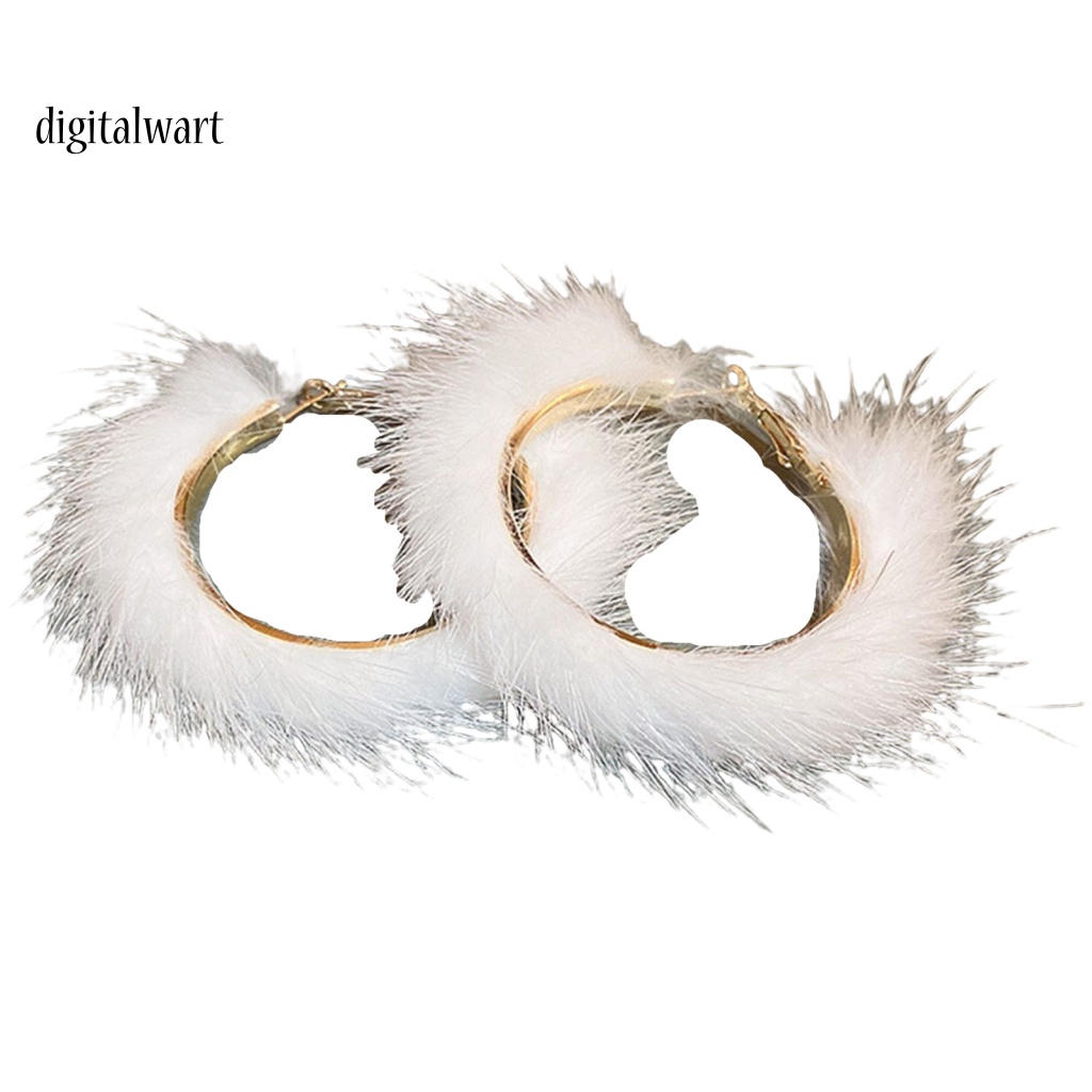 Kỹ Thuật Số| 1 Đôi Bông Tai Khoen Tròn Lớn Màu Trơn Thời Trang Dự Tiệc Dành Cho Nữ