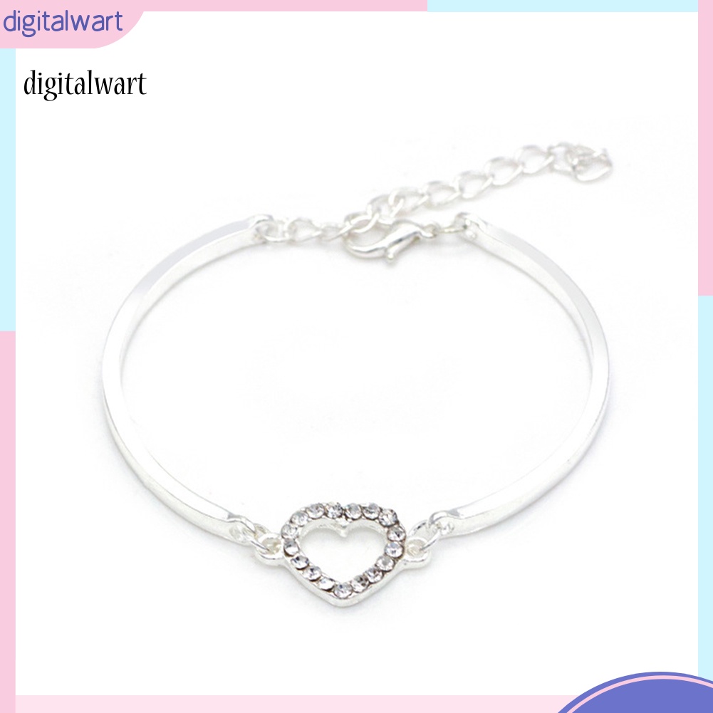 Kỹ Thuật Số| Vòng Tay HợP Kim ĐíNh Đá HìNh Tim ThờI Trang