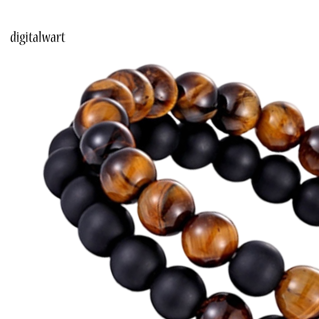 Kỹ Thuật Số| Set 2 Vòng Tay Yoga Co Giãn Đính Hạt Đen Hợp Thời Trang Cho Cặp Đôi