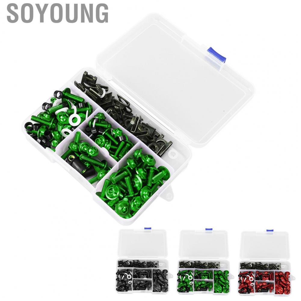Soyoung Motorcycle Fasteners Fairing Bolts  Easy Installation Bolt Kit Colorful M5 M6 Precise for Motorbike
