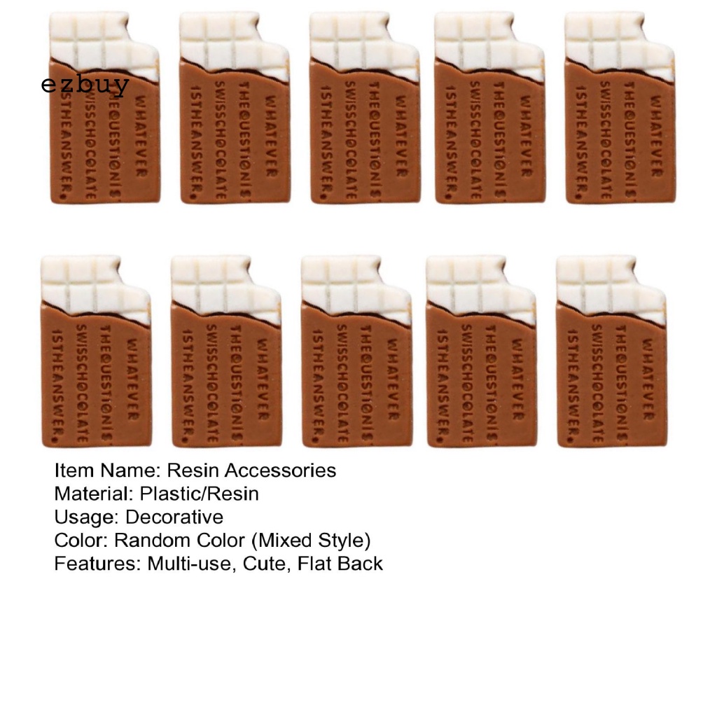 Set 10 Phụ Kiện Trang Trí Điện Thoại Mô Phỏng Socola 3D DIY