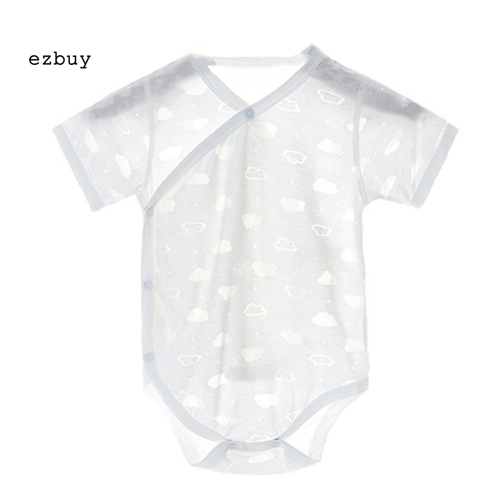 Bộ Áo Liền Quần Bằng Cotton Tay Ngắn In Họa Tiết Dành Cho Trẻ Sơ Sinh