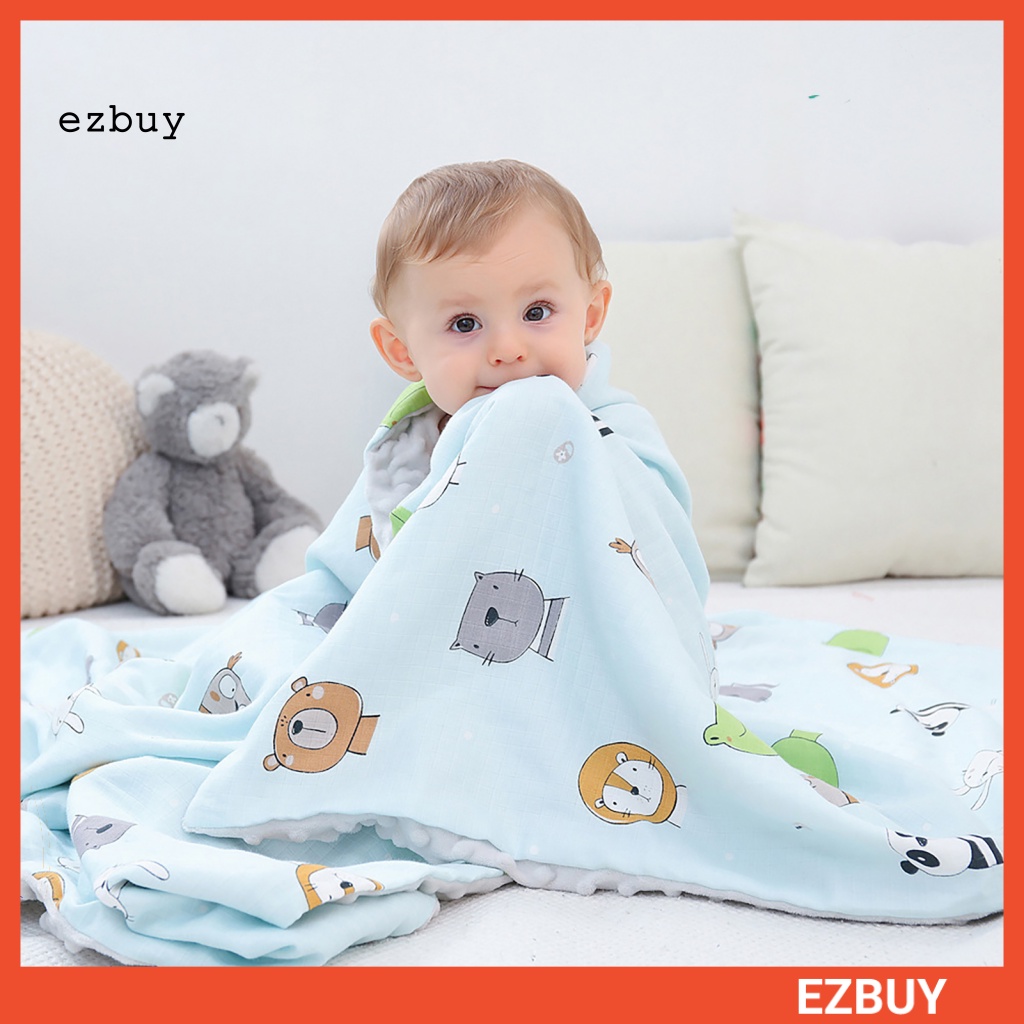 Chăn Bốn Lớp Bằng Vải Nhung Mỏng Thoáng Khí Thời Trang Cho Bé