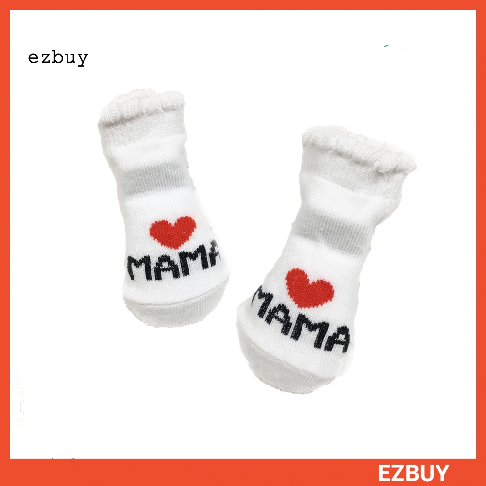 Tất Cotton Mềm Mại Ấm Áp In Chữ Mama / Papa Dễ Thương Cho Bé