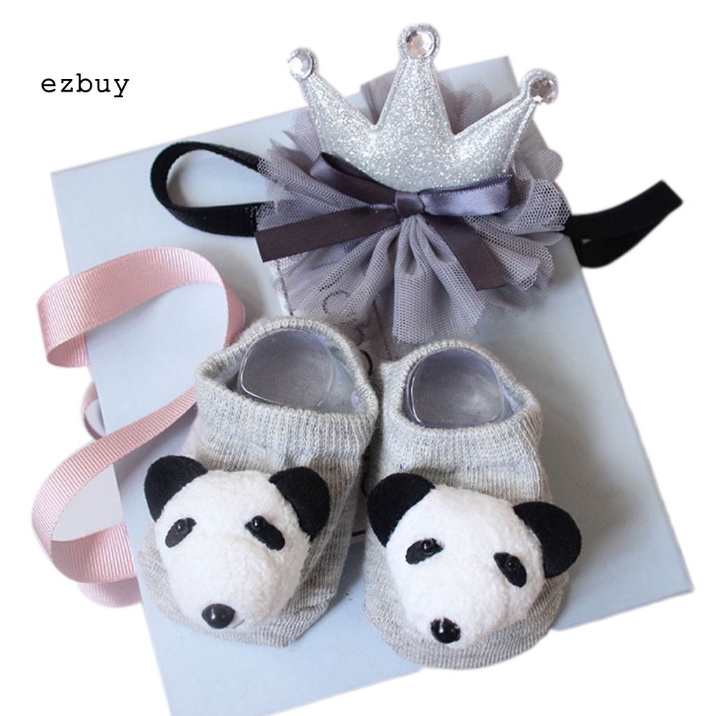 Set Băng Đô + Vớ + Băng Đô Nơ Phong Cách Hàn Quốc Cho Bé