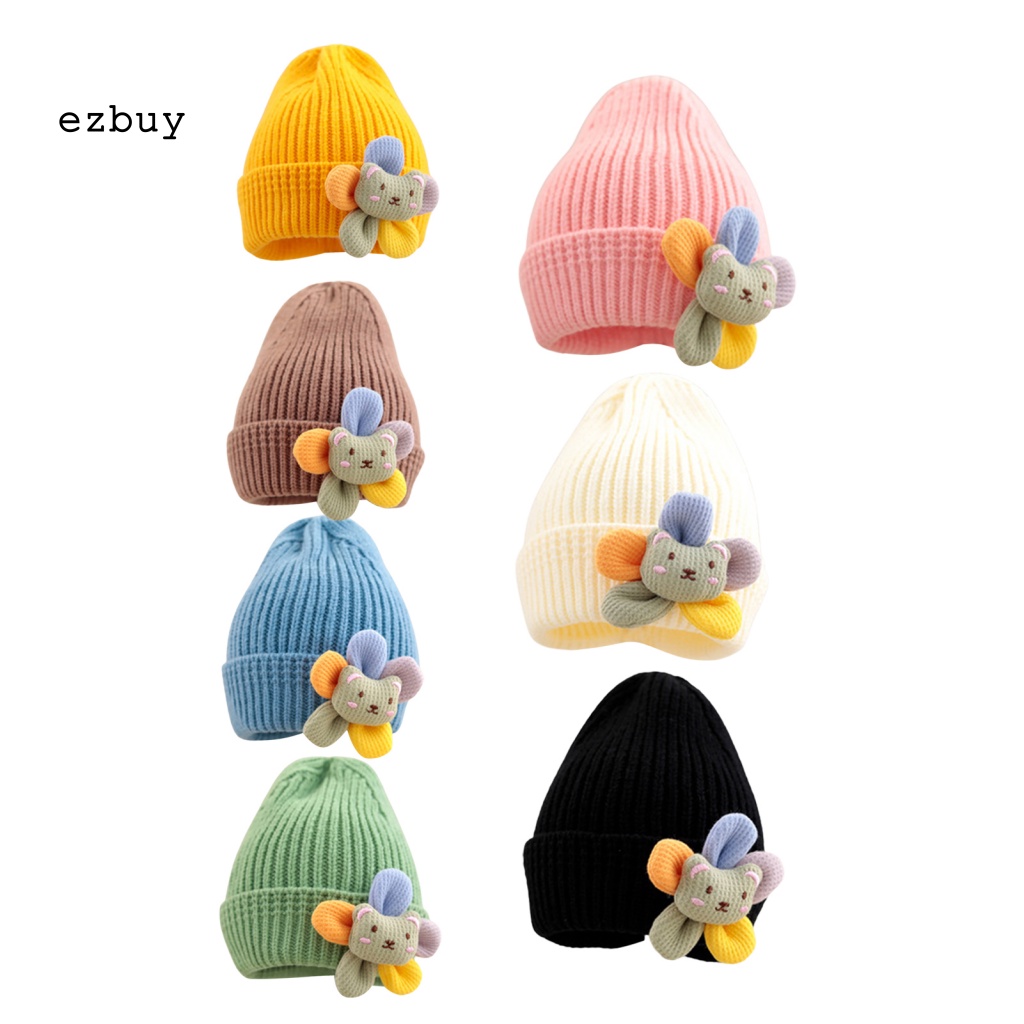 Mũ Beanie Cotton Giữ Ấm Nhiều Màu Sắc Đáng Yêu Cho Bé