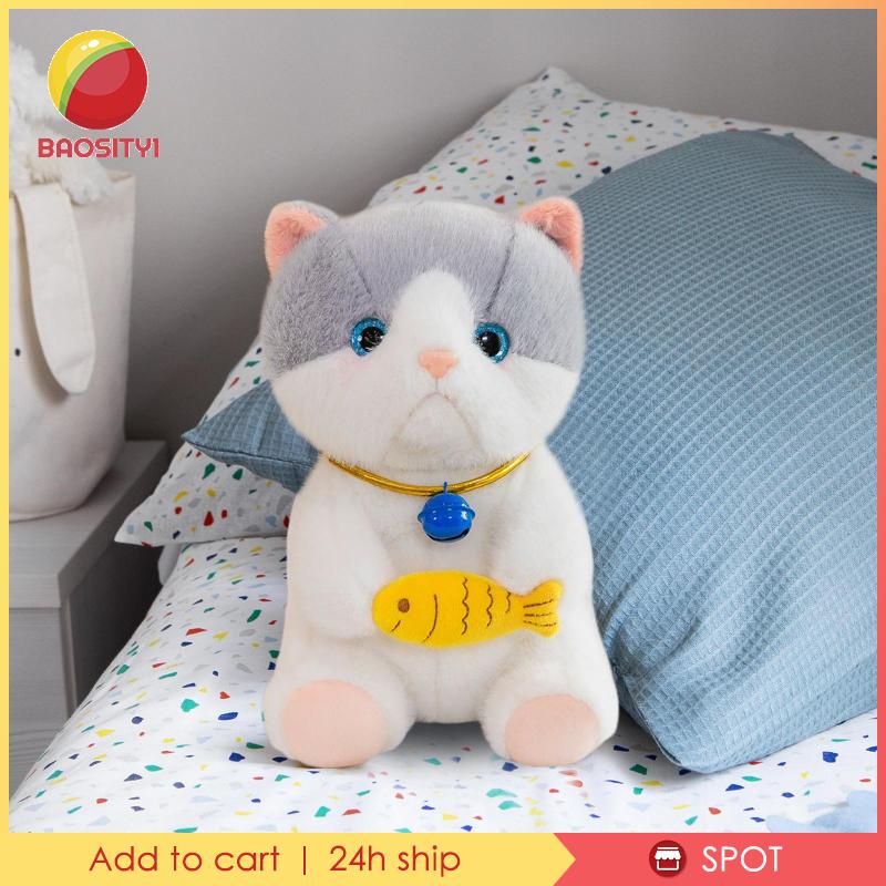 [Baosity1] Đồ chơi nhồi bông Hình Mèo Mềm Mại Trang Trí Phòng Ngủ