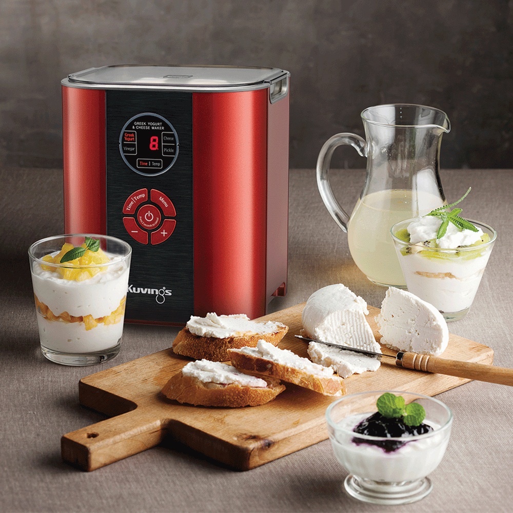 Máy làm sữa chua và pho mát 6 trong 1 Kuvings KGC-712CB (2.0L) Màu đỏ - Hàng chính hãng - HAPOS