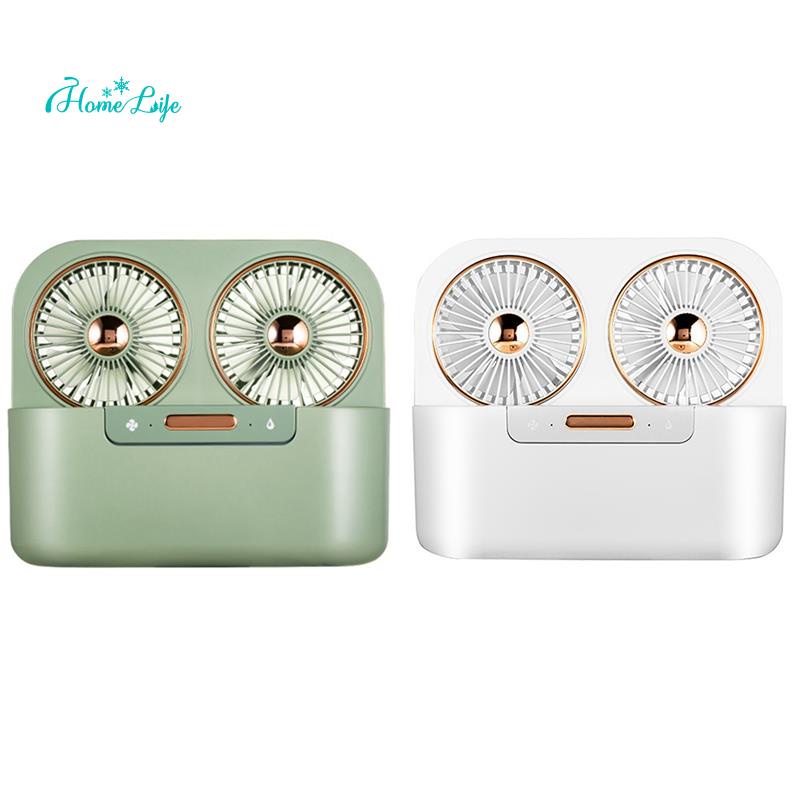 Quạt Phun Sương Làm Mát Hai Cánh Sạc USB Dùng Cho Văn Phòng