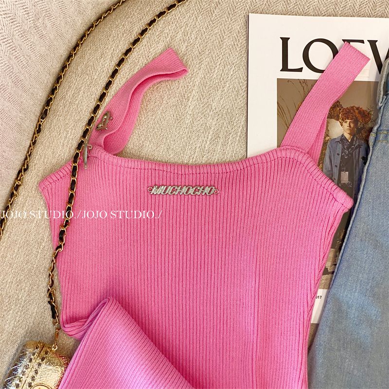 Áo Dệt Kim Hai Dây Dáng Ôm Phong Cách Pháp Thời Trang Mùa Hè 2023 Mới Cho Nữ