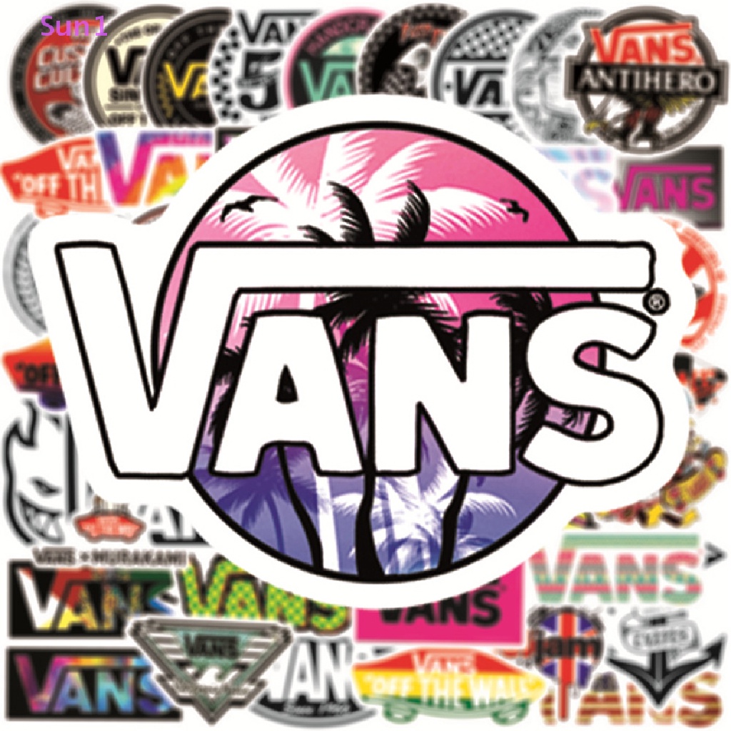 Set 50 Miếng Dán VANS Chống Thấm Nước Trang Trí Laptop / Xe Đạp / Ván Trượt / Xe Hơi