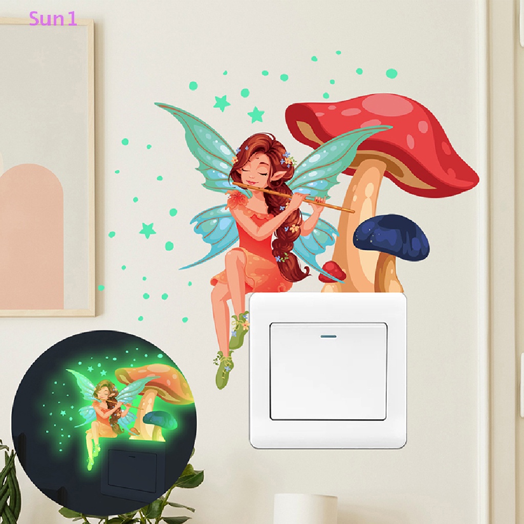 Miếng Dán Tường Hình Nấm Dạ Quang Sun1 &gt; Fairy Nấm Trang Trí Phòng Bé Gái