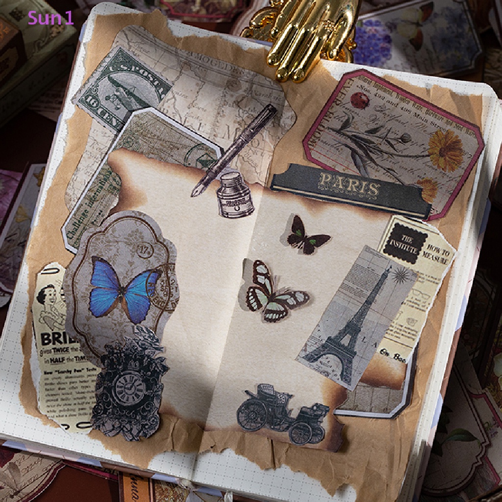 Hộp 60 Miếng Dán Ghi Chú Trang Trí Sổ Lưu Niệm Hình Du Lịch DIY