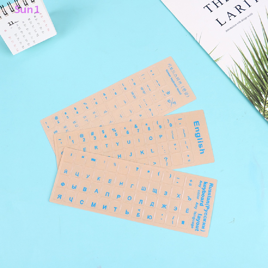 Miếng Dán Bàn Phím Trong Suốt In Chữ Tiếng Anh Nga Sun1 &gt; Nga Hàn Quốc Thông Dụng