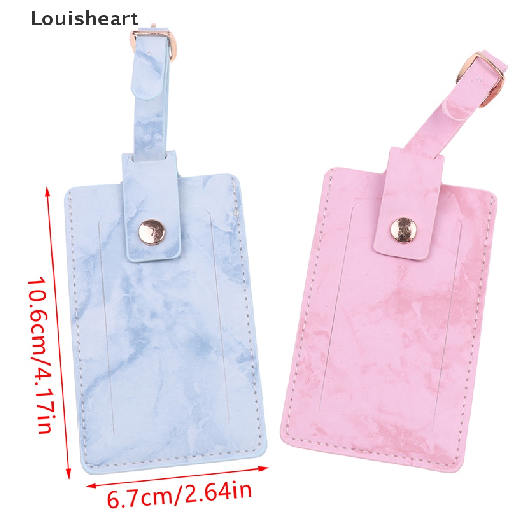 Thẻ Đeo Hành Lý Bằng Da PU Họa Tiết Vân Đá Cẩm Thạch Thương Hiệu Louisheart TFG