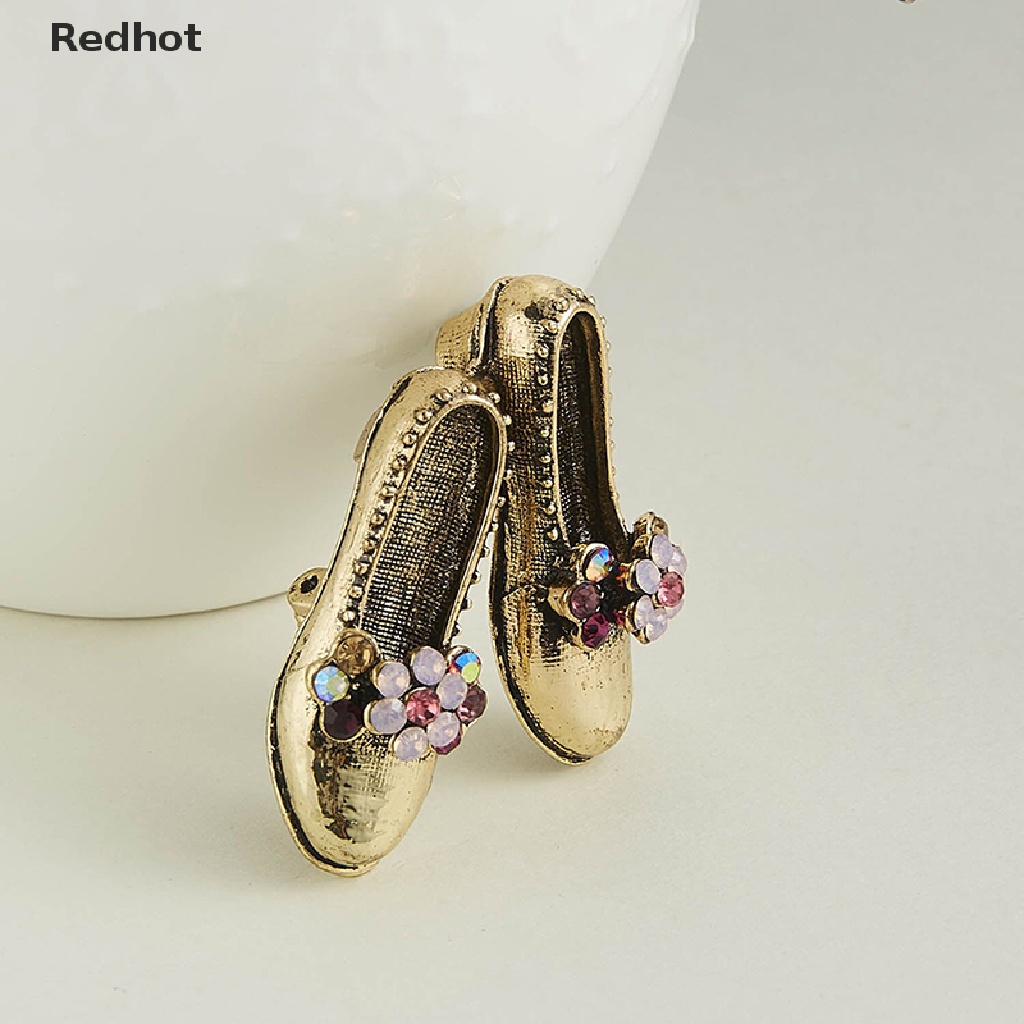 Ghim Cài Áo Hình Đôi Giày / Nơ Đính Đá Phong Cách Vintage