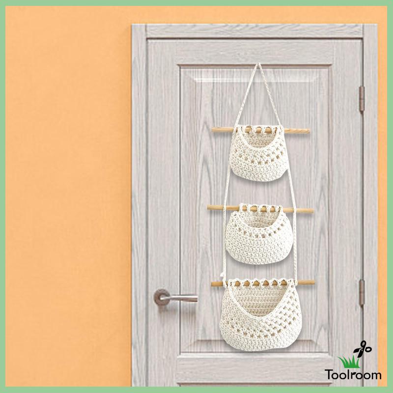 Rổ Đựng Trái Cây Đa Năng Có Móc Treo Phong Cách Boho