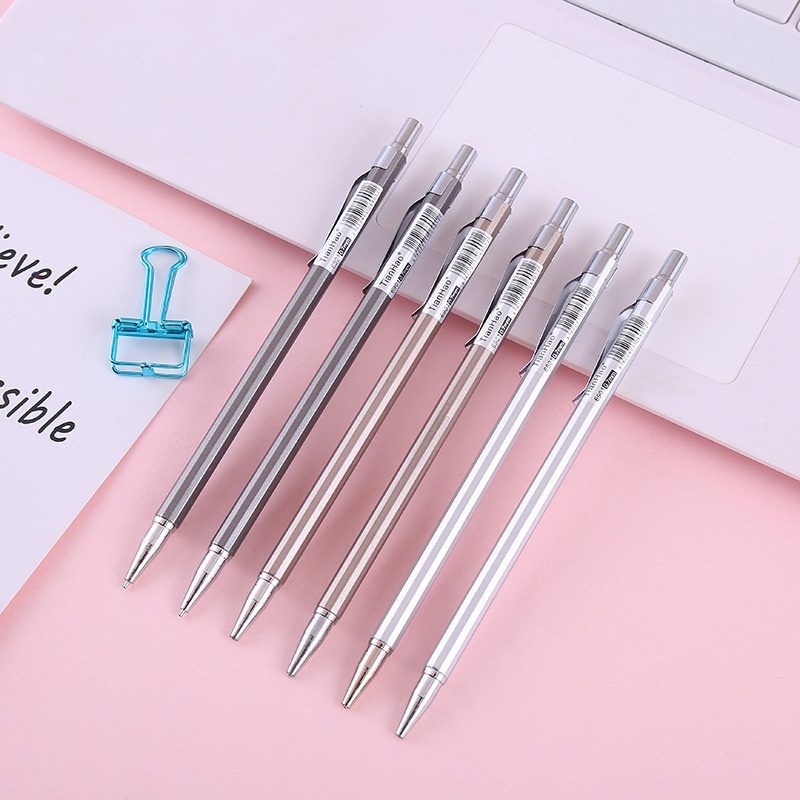 Bút Chì Cơ 0.5mm 0.7mm Đơn Giản Bằng Kim Loại Mềm Mịn Không Dễ Vỡ