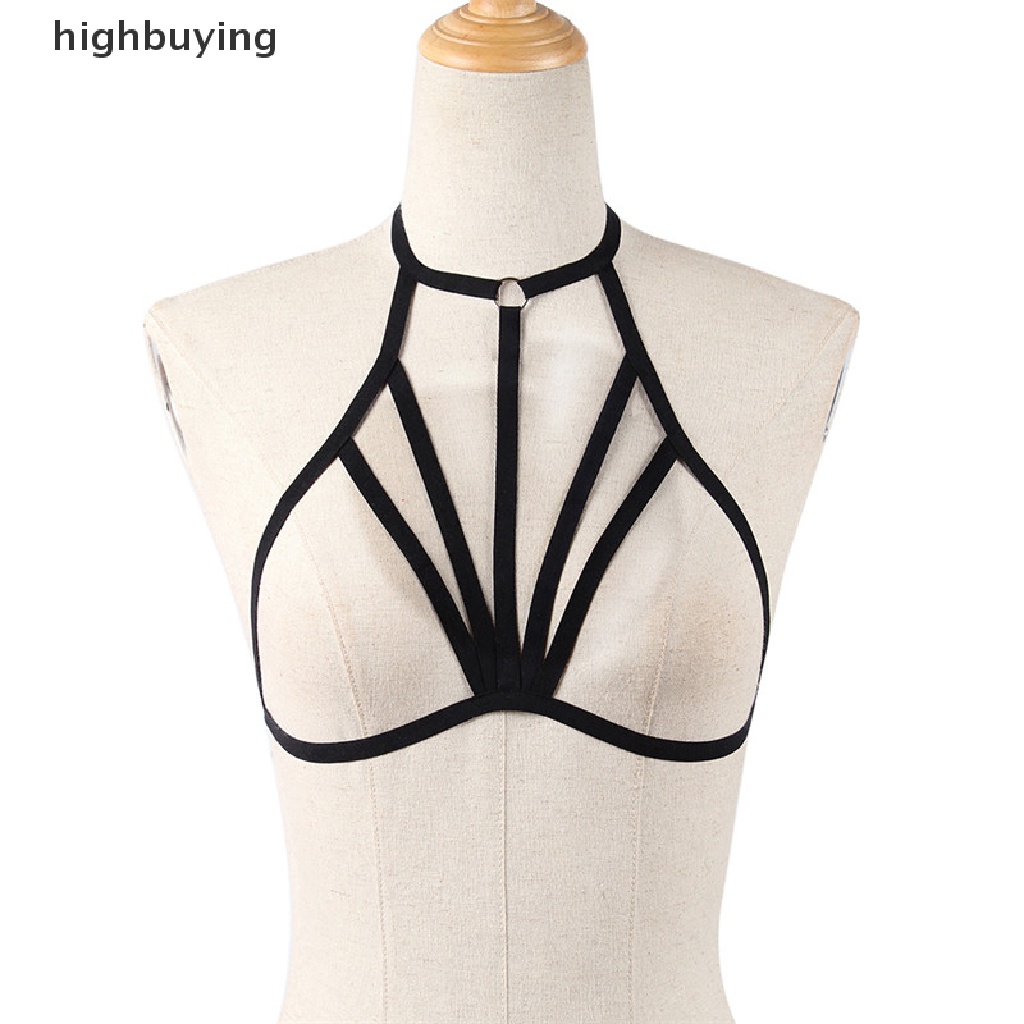 Hbvn Belle Áo Ngực Dây Chéo Ngực Co Giãn Goth Belle Cho Nữ Modish