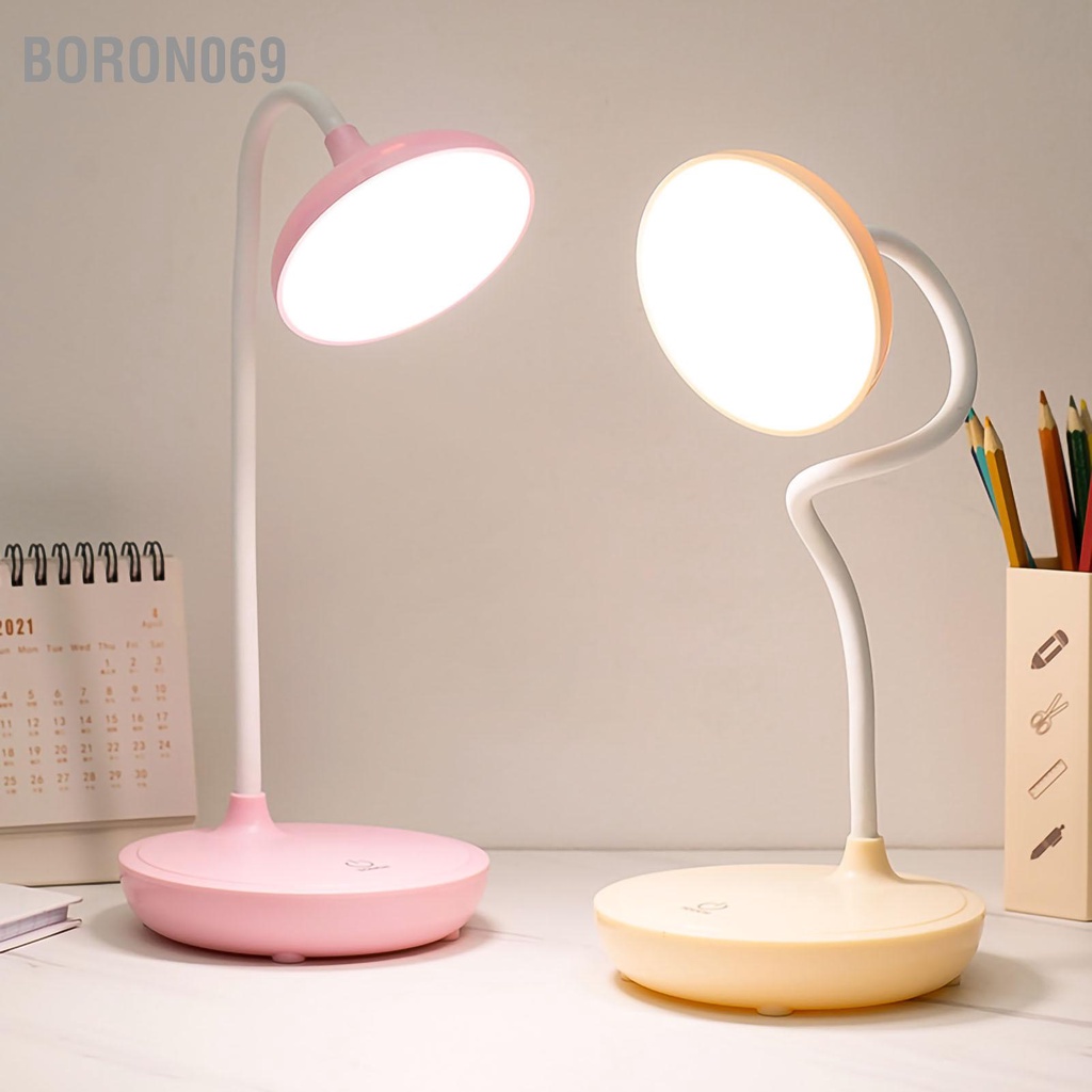 Boron069 Đèn LED Để Bàn 3 Cấp Độ Cảm Ứng Mờ Bảo Vệ Mắt USB Cho Phòng Ngủ Gia Đình Trường Học