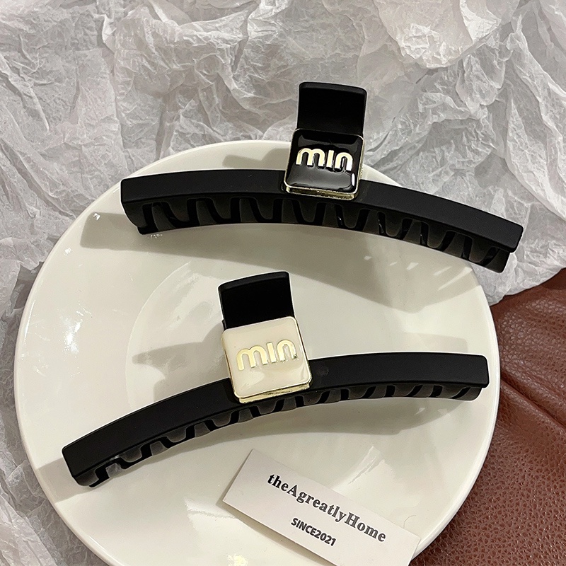 Kẹp Tóc Cá Mập Cỡ Lớn Màu Đen Nhám Phong Cách Cổ Điển Thời Trang Cho Nữ