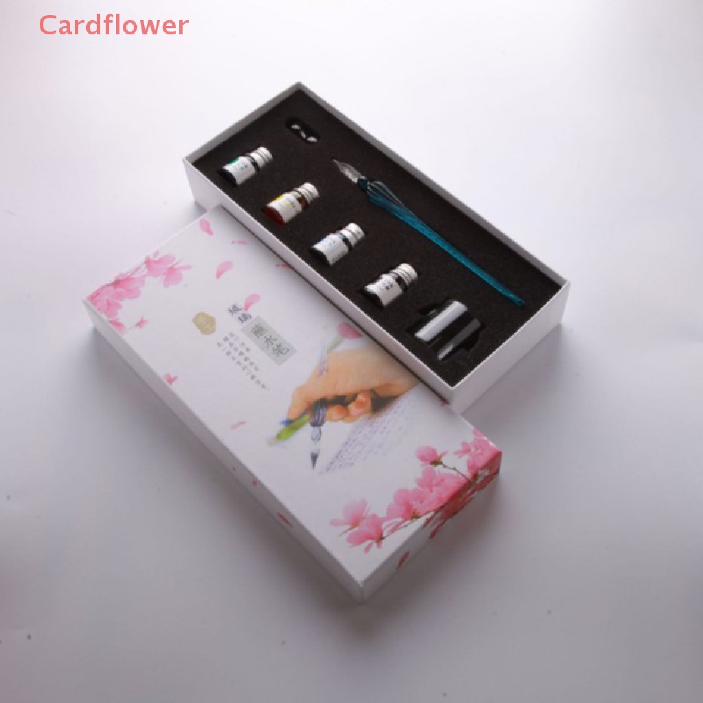 &lt;Cardflower&gt; 1pc Vintage Handmade Glass Dip Sig Ink Fountain Pen Wrig Tool Offices New