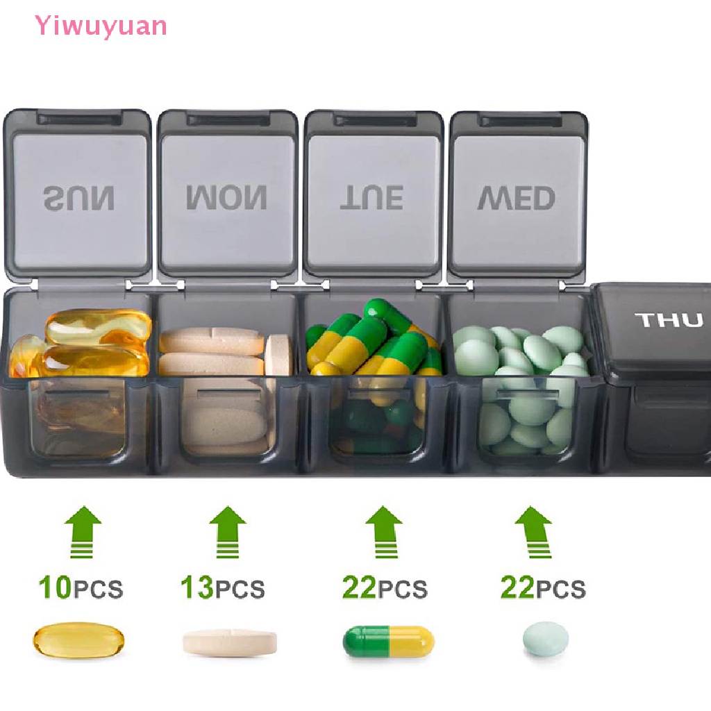 &lt; Yiwuyuan &gt; Hộp Đựng Thuốc Hàng Ngày XL Chứa Vitamin 7 Ngày Mới