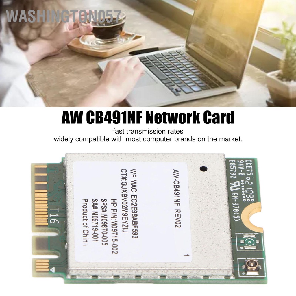 Washington057 Thẻ WiFi RTL8821CE Giao diện M.2 BT4.2 Cắm và chạy tốc độ cao mạng AW CB491NF ổn định cho máy tính xách tay