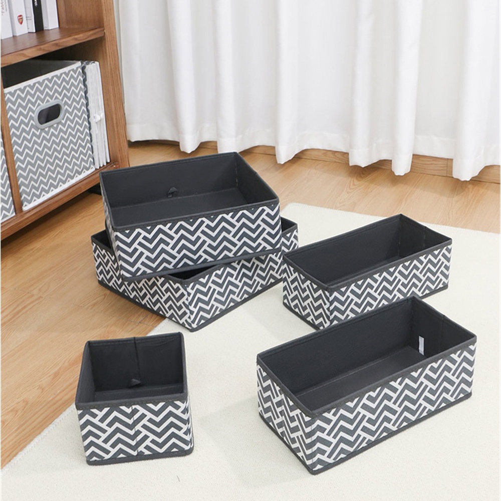 Hộp Đựng Đồ Lót / Vớ / Đồ Lót Họa Tiết Lượn Sóng Gấp Gọn Tiện Dụng Cho Gia Đình