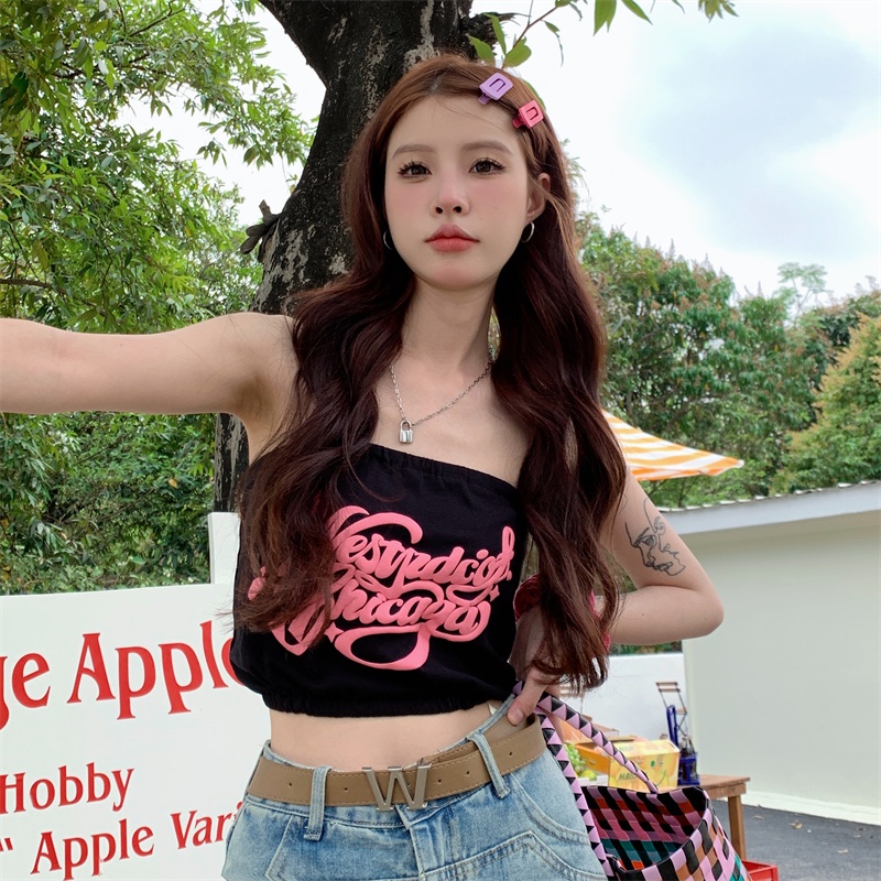 Áo Thun Ngắn Dáng Rộng In Chữ Kiểu Hàn Quốc Thời Trang Mùa Hè Cho Nữ