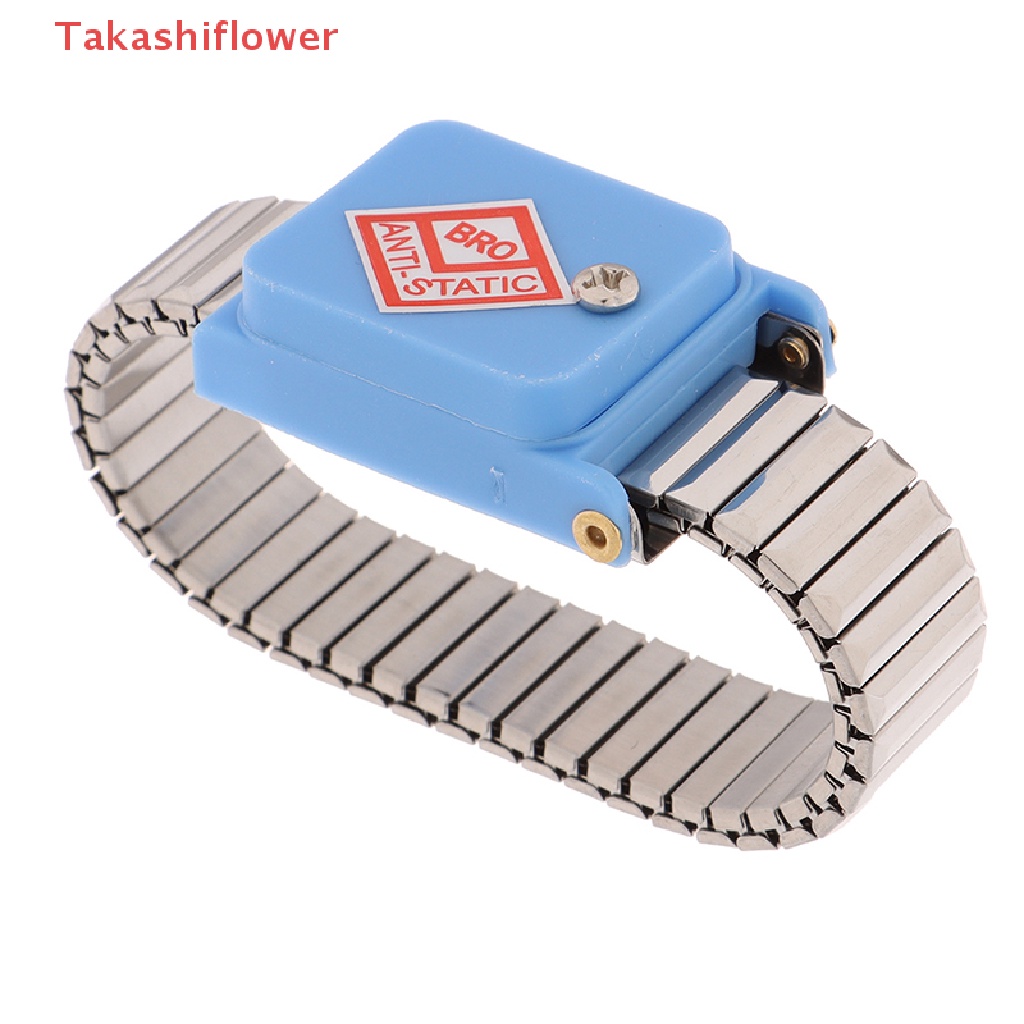(Takashiflower) Dây Đeo Cổ Tay Không Dây Bằng Kim Loại Chống Tĩnh Điện Có Thể Điều Chỉnh Esd Xung