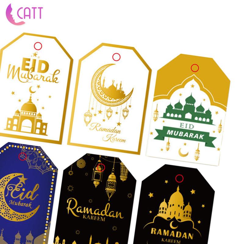 1 Thẻ Treo Trang Trí Hộp Quà Họa Tiết Ramadan Mubarak Sáng Tạo