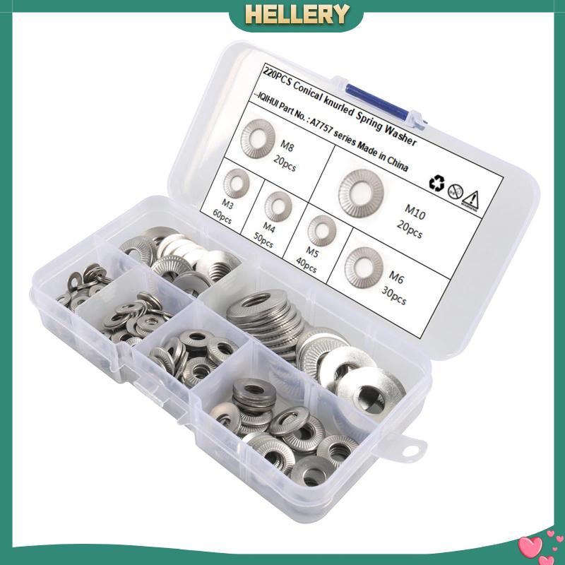[HelleryVN] 220 Vòng Đệm Lò Xo Knurled Đàn Hồi Hình Nón Cho Ô Tô