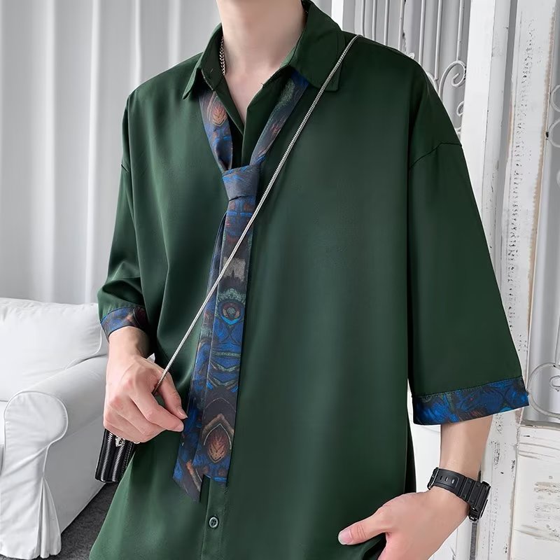 Áo Sơ Mi Nam Tay Ngắn Phong Cách Đường Phố Cá Tính