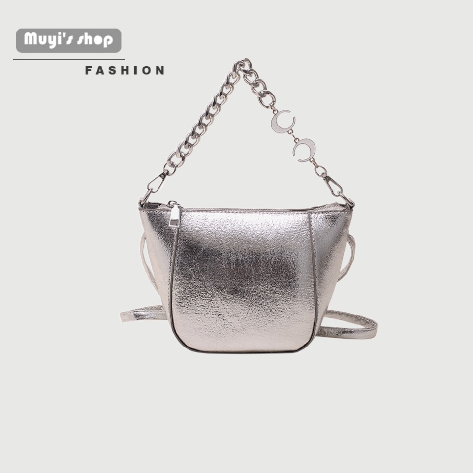 Túi Đeo Chéo Nhỏ Xinh Phối Quai Xích Thời Trang Đơn Giản Cá Tính