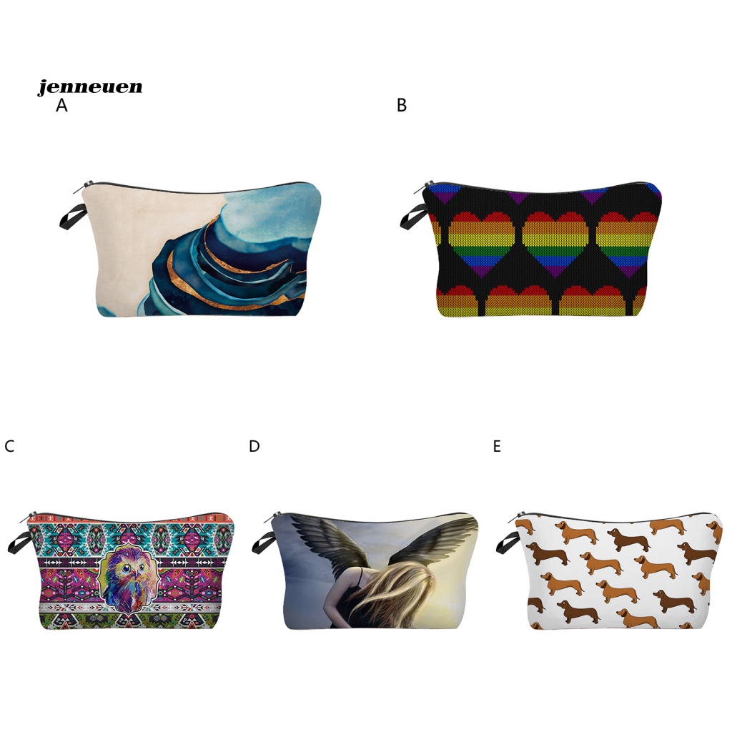 Túi Đựng Mỹ Phẩm JEN 3D Sức Chứa Lớn Siêu Nhẹ Đa Năng Họa Tiết Trái Tim Nhiều Màu Sắc