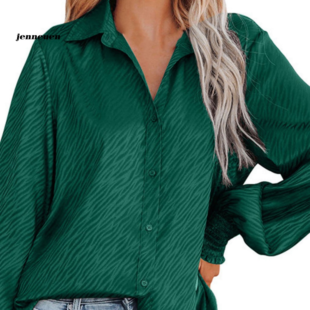 Áo Sơ Mi Satin Tay Dài Cổ Bẻ In Họa Tiết Ngựa Vằn Thời Trang Cho Nữ