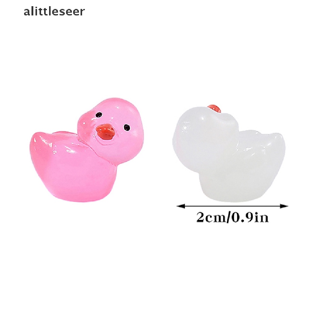 Set 10 Vịt Con Mini Bằng Nhựa Phát Sáng Trong Bóng Tối Trang Trí Tiểu Cảnh / Nhà Búp Bê / Vườn DIY