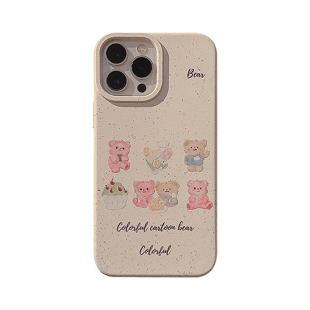 Ốp Điện Thoại Cứng Hình Gấu Phô Mai Cho Iphone SE2020 7 / 8 Plus 14 X XR XM 11 12 MINI 13 PRO MAX AT0134