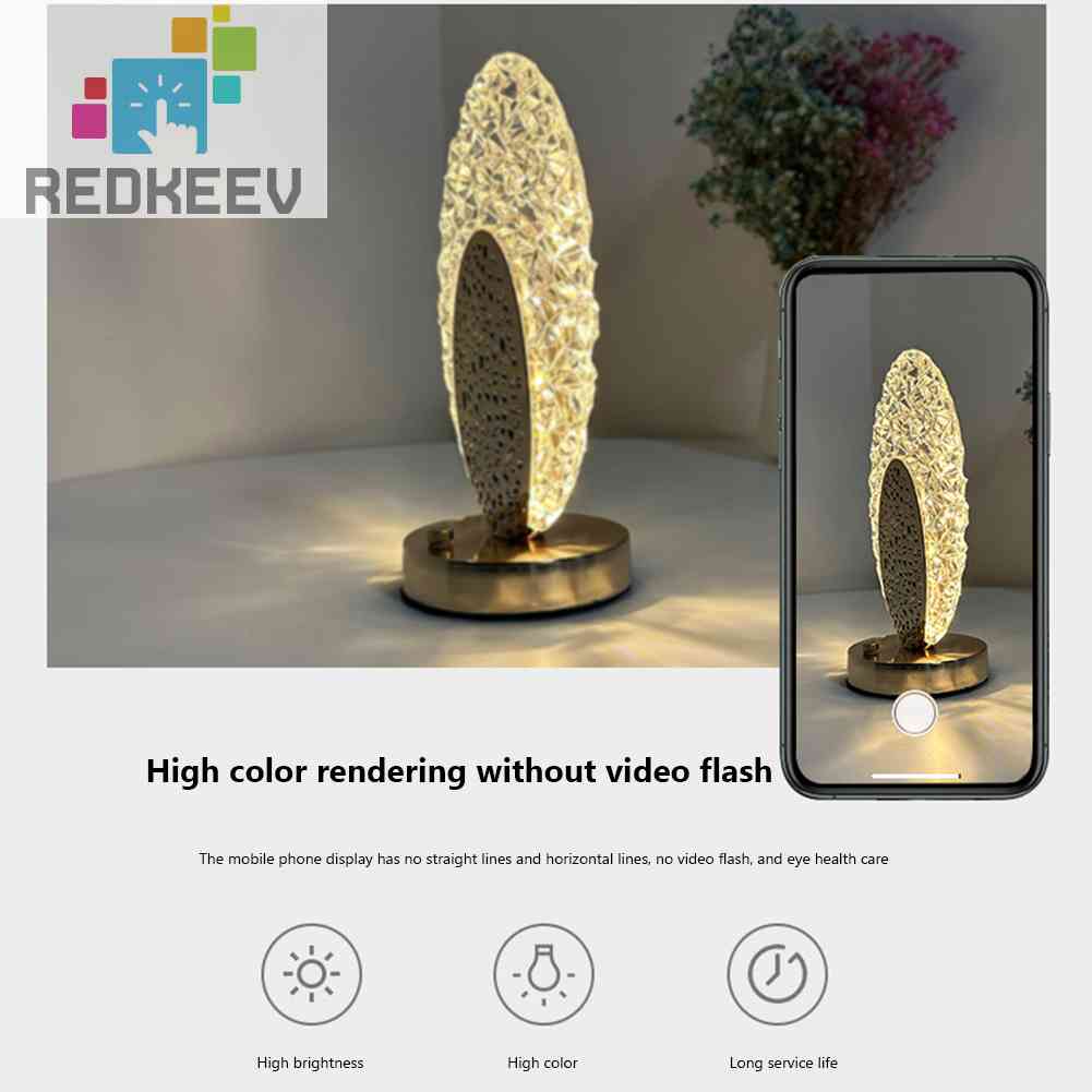 Đèn Ngủ Không Dây Hình Tròn Bằng Acrylic Có Thể Điều Chỉnh Độ Sáng Trang Trí Nhà Ở / Văn