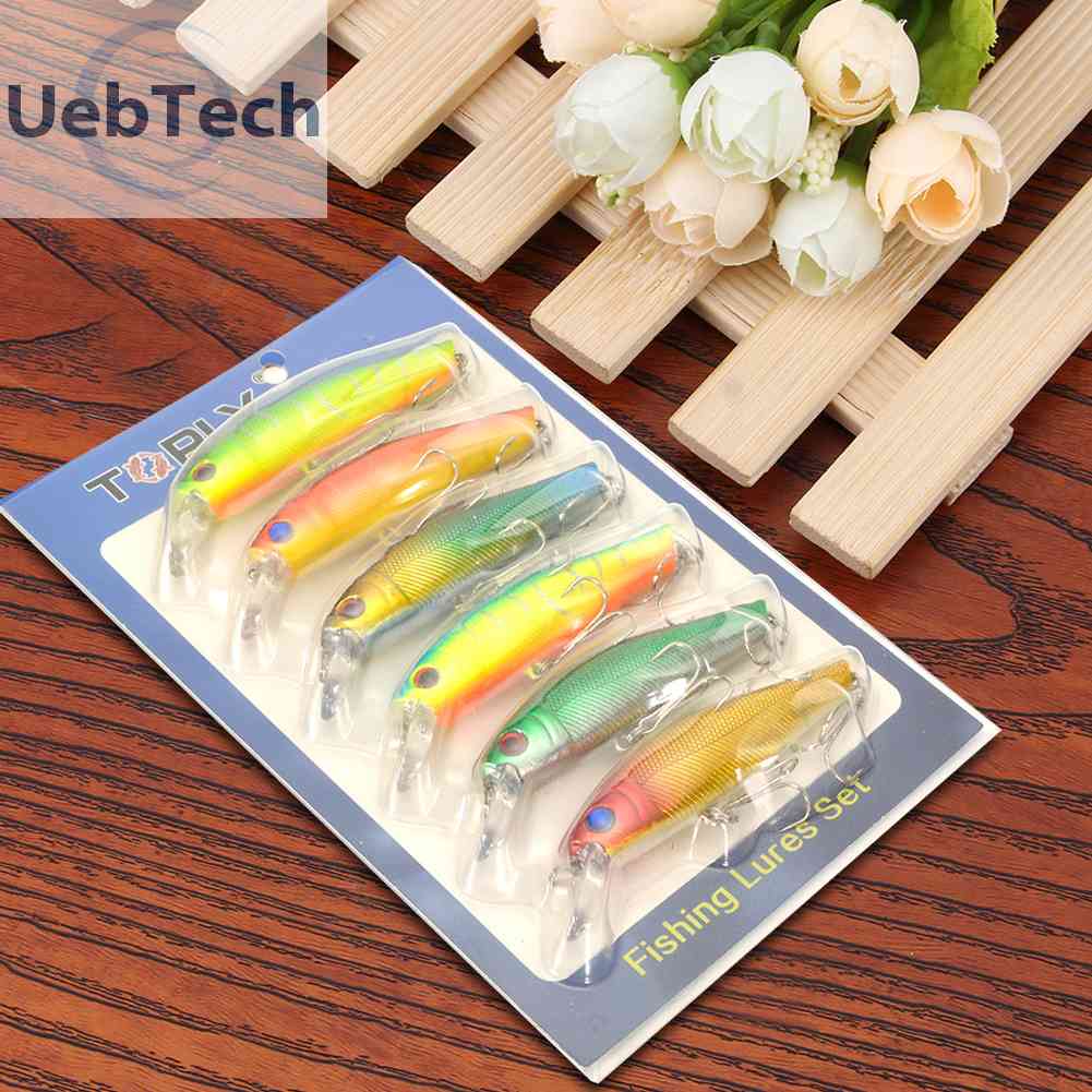 Set 6 Mồi Giả Nhử Cá Bằng Nhựa Cứng 8.5cm 9.45g