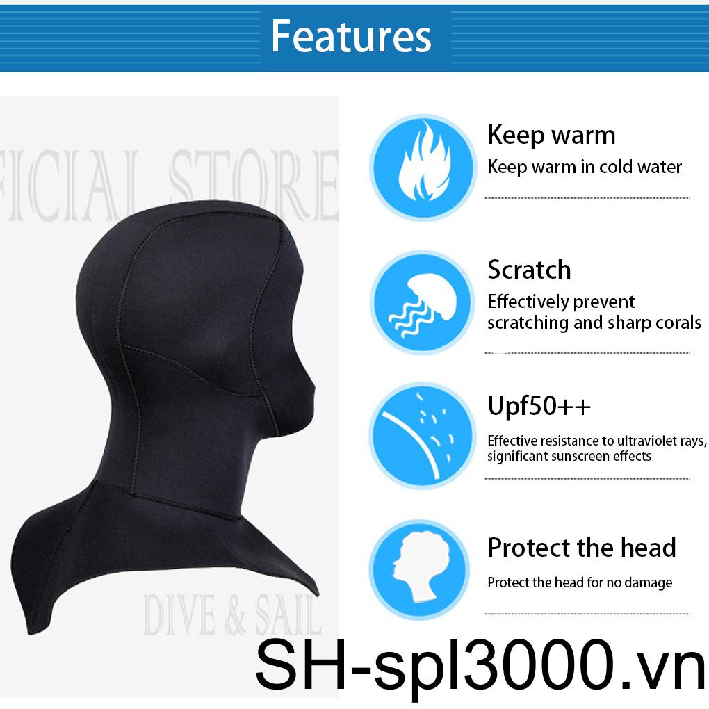 Mũ Lặn Bằng Nylon Neoprene Kèm Vỏ Bọc Bảo Vệ Cổ Và Vai Cho Bể bơi