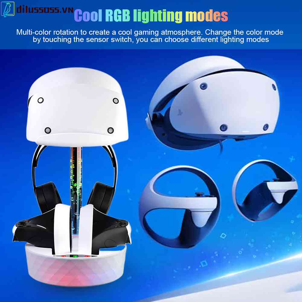 Giá Đỡ SạC ĐứNg + ĐèN RGB Cho Tay CầM Chơi Game PS VR2