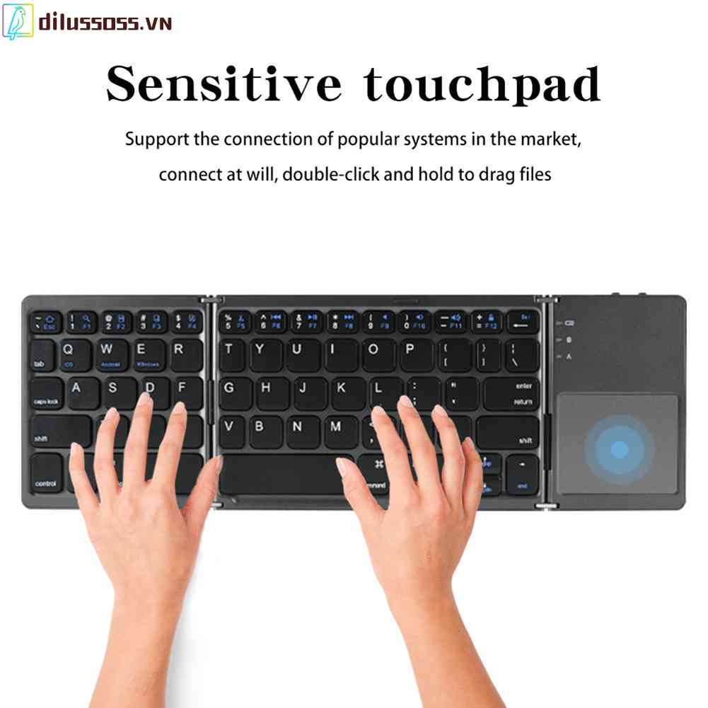 Bàn Phím Máy Tính Bảng Gấp Gọn Có Bàn Phím Cảm Ứng Thông Dụng Cho Điện Thoại / Máy Tính Bảng