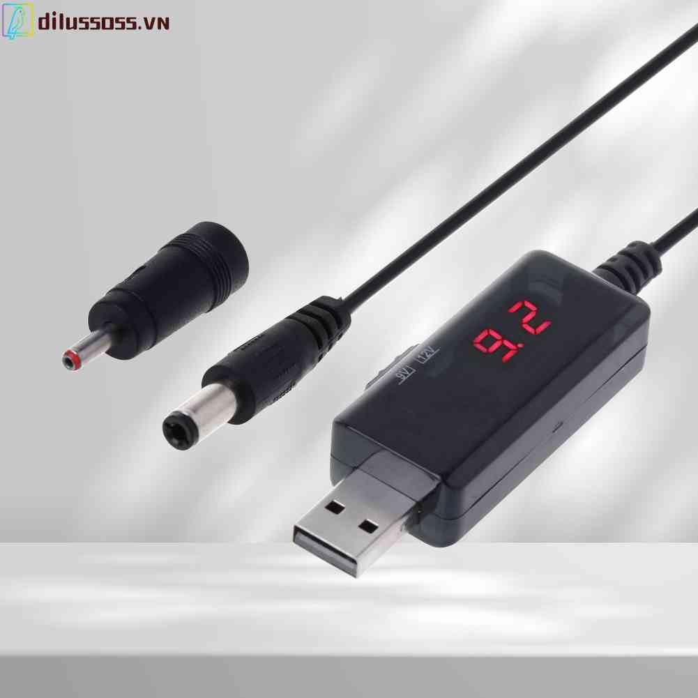 Cáp ChuyểN ĐổI Tăng ĐiệN ÁP DC 5V Sang 9V 12V USB + KếT NốI 3.5x1.35mm