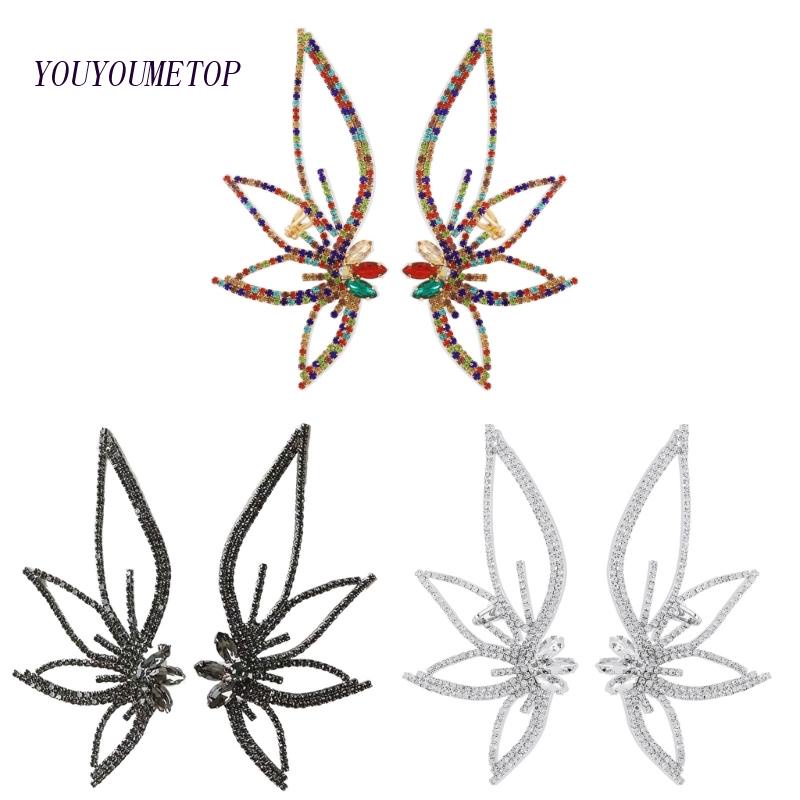 Bông Tai Hình Hoa Đính Pha Lê Thiết Kế Tối Giản